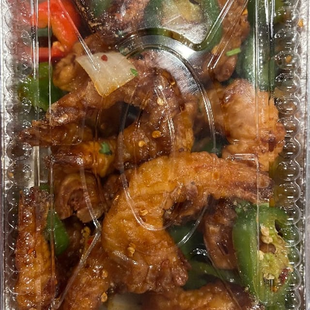 Sizzling Spicy Dry Jumbo Shrimp.