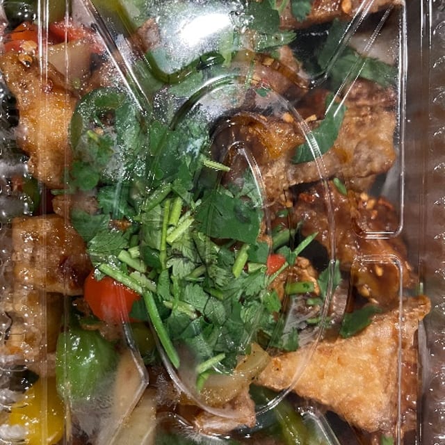 Sizzling Spicy Dry Tofu.