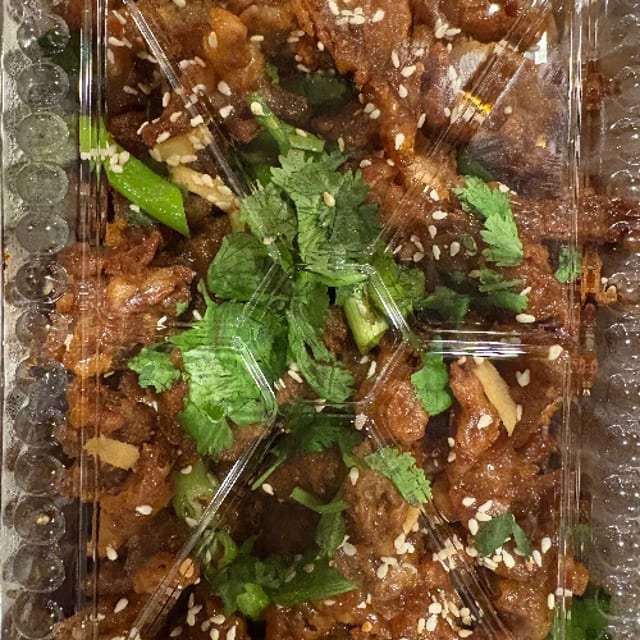 Sizzling Teriyaki Vegetarian Chicken Platter.